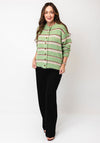 TOPSHOP Caro Knit Striped Cardigan, Green