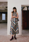 TOPSHOP Striped Halter Neck Top, Cream Multi