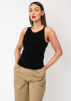 TOPSHOP Kia Sleeveless Knot Detail Tank Top, Black