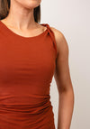 TOPSHOP Kia Twist Knot Detail Top, Rust