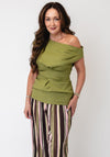 TOPSHOP Casa Cinched Waist Top, Sage Green