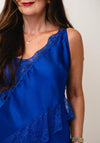 TOPSHOP Noor Lace Detail Cami, Blue