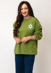 TOPSHOP Duma Graphic Back Sweatshirt, Green