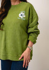 TOPSHOP Duma Graphic Back Sweatshirt, Green