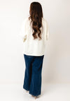 TOPSHOP Diddi Graphic Print Long Sleeve Top, Cream