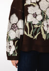 TOPSHOP Karina Floral Jacquard Jumper, Brown
