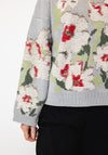 TOPSHOP Karina Floral Jacquard Knit Jumper, Grey