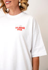 TOPSHOP La Dolce Vita Graphic Print Oversized T-Shirt, White Multi