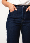 TOPSHOP Beate Straight Leg High Rise Jeans, Dark Blue Denim