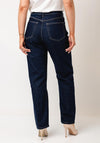 TOPSHOP Beate Straight Leg High Rise Jeans, Dark Blue Denim