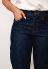 TOPSHOP Ember Wide Leg Low Rise Jeans, Dark Blue Denim