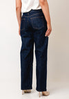 TOPSHOP Ember Wide Leg Low Rise Jeans, Dark Blue Denim