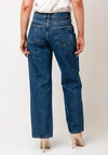 TOPSHOP Ember Wide Leg Low Rise Jeans, Medium Blue Denim