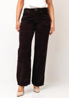 TOPSHOP Ember Wide Leg Low Rise Cord Trousers, Brown