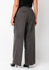TOPSHOP Pil Pleat Herringbone Wide Leg Trousers, Grey
