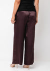TOPSHOP Lina Satin Wide Leg Trousers, Burgundy
