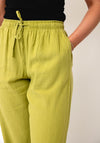 TOPSHOP Lakia Straight Wide Leg Trousers, Green