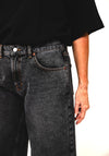 TOPSHOP Vera High Waisted Cropped Jeans, Black Denim Washed