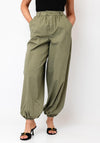TOPSHOP Mila High Rise Balloon Cargo Trousers, Green