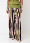 TOPSHOP Striped Marie Tie Wide Leg Trousers, Brown Multi