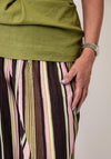 TOPSHOP Striped Marie Tie Wide Leg Trousers, Brown Multi