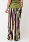 TOPSHOP Striped Marie Tie Wide Leg Trousers, Brown Multi