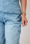 TOPSHOP Bella High Waisted Cropped Barrel Leg Jeans, Light Blue