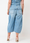 TOPSHOP Bella High Waisted Cropped Barrel Leg Jeans, Light Blue
