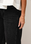 TOPSHOP Bella High Rise Cropped Barrel Jeans, Black Washed Denim