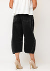 TOPSHOP Bella High Rise Cropped Barrel Jeans, Black Washed Denim