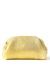 TOPSHOP Golden Pleated Metallic Clutch Bag, Gold