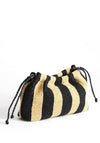 TOPSHOP Jay Woven Striped Clutch Bag, Black & Beige