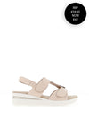 Zen Collection Sphere Brooch T-Bar Sandals, Beige