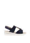 Sprox Wide Fit Faux Reptile Print Sandals, Navy