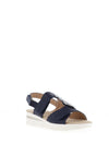 Sprox Wide Fit Faux Reptile Print Sandals, Navy