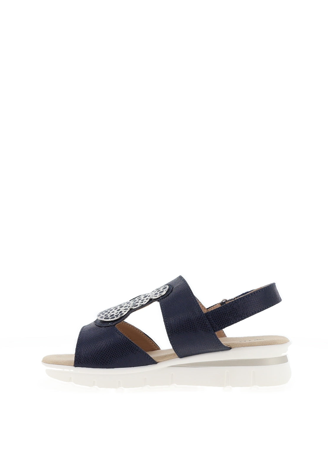 Sprox Wide Fit Faux Reptile Print Sandals, Navy