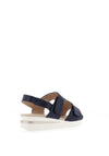 Zen Collection Sphere Brooch T-Bar Sandals, Navy