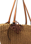 Zen Collection Woven Straw Shoulder Bag, Beige