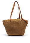 Zen Collection Woven Straw Shoulder Bag, Beige