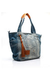 Zen Collection Acid Wash Denim Tote Bag, Blue Denim