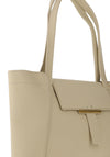 Zen Collection Pebbled Faux Leather Large Tote Bag, Beige