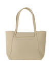 Zen Collection Pebbled Faux Leather Large Tote Bag, Beige