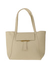 Zen Collection Pebbled Faux Leather Large Tote Bag, Beige