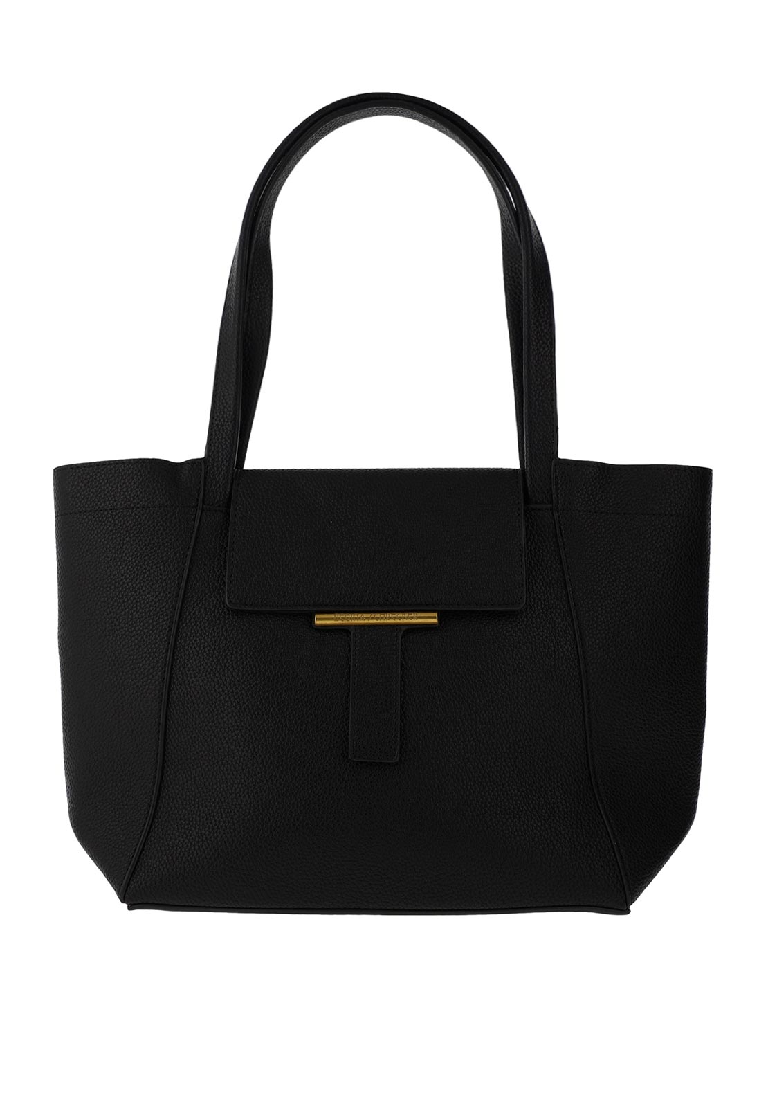 Zen Collection Pebbled Faux Leather Large Tote Bag, Black