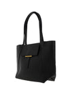 Zen Collection Pebbled Faux Leather Large Tote Bag, Black