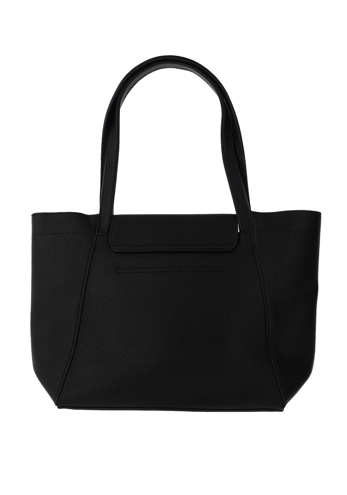 Zen Collection Pebbled Faux Leather Large Tote Bag, Black