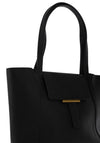 Zen Collection Pebbled Faux Leather Large Tote Bag, Black