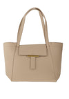Zen Collection Pebbled Faux Leather Large Tote Bag, Nude