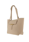 Zen Collection Pebbled Faux Leather Large Tote Bag, Nude
