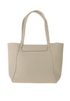 Zen Collection Pebbled Faux Leather Large Tote Bag, White